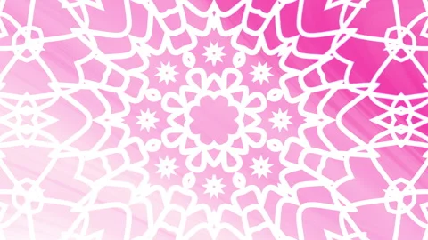 Animated white and pink gradient background with a symmetrical white patterned Stock Footage 327945431