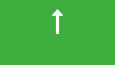 Animated White Up Arrow Moving on Green Screen Background Loop Stock Footage 345200755