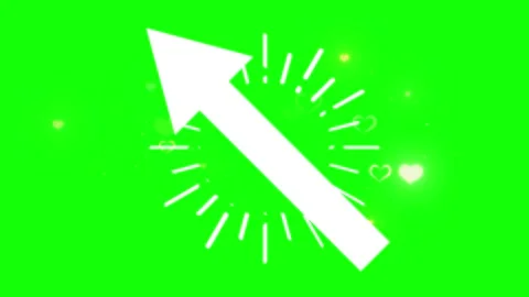 Animated white arrow pointing diagonally up with radiating lines and floating Video stock 337464529