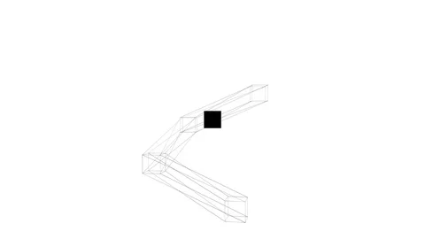 Animated white background with black geometric shapes. Edged objects visuals. Stock Footage 124986891