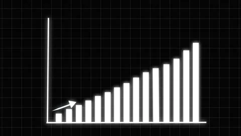 Animated White Bar Chart Graph Showing Increasing and Decreasing Data on a .. Stock-Footage 331880900