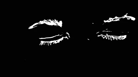 Animated White Blinking Eyes on Black Ba... | Stock Video | Pond5