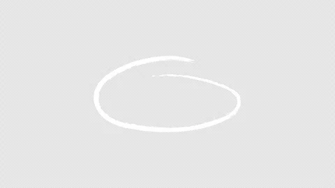 Animated white brush stroke drawing a circle on transparent background Stock Footage 337884066