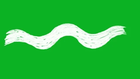 Animated White Chalk Brush Wave Stroke Green Screen Stock Footage 343247841
