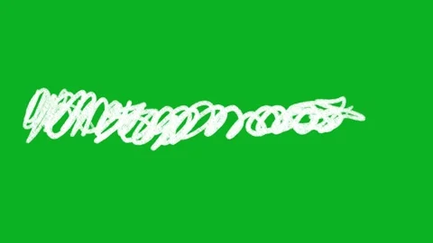 Animated White Chalk Swirl Scribble Doodle Green Screen Stock Footage 343247848