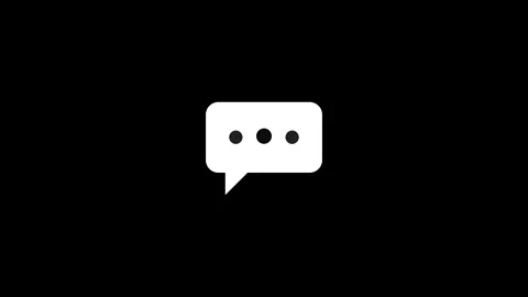 Animated White Chat Bubble Message Icon on Black Background 動画素材 341692583