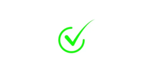 Animated white check mark icon in green circle animated on a white background 스톡 동영상 330394392