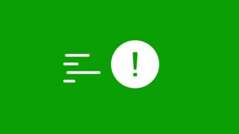 Animated white circular exclamation mark icon with dynamic motion lines on .. Stock-Footage 347377656
