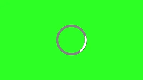 Animated White Circular Loading Spinner Loop Green Screen Stock Footage 341781148
