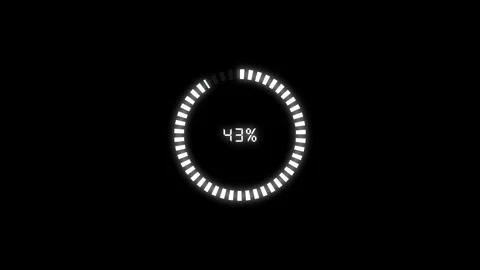 Animated White Circular Progress Bar with 45 Percent Indicator on a Black B.. Stock Footage 334122781