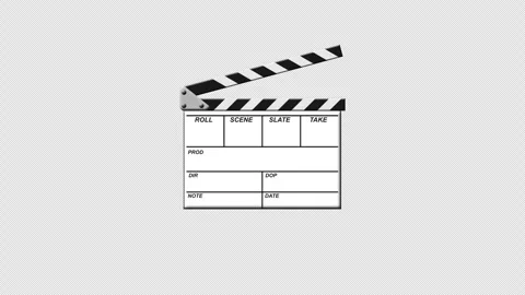 Animated white clapper board open and close. Stock Footage 305271752