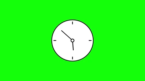Animated White Clock Icon Looping 24 Hours on Green Screen Background Vídeos de archivo 308139366
