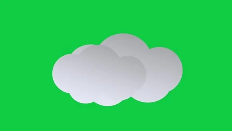 Animated white cloud icon with a subtle pulsing motion. 2D flat minimal graphic Stock Footage 319926143