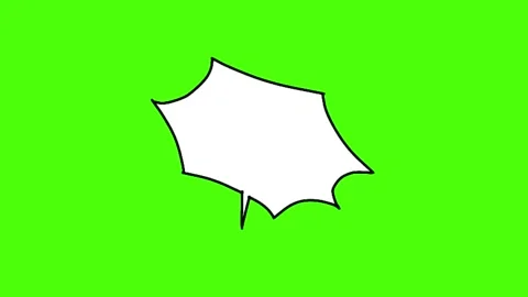 Animated white comic speech bubble on green background for digital design Stock Footage 341779618