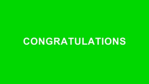Animated white congratulations text overlay on transparent background Stock Footage 346196704