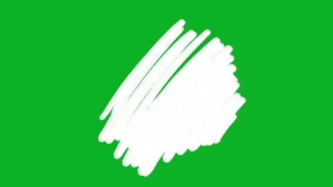 Animated White Crayon Diagonal Scratch Patch Doodle Green Screen Stock Footage 343247890