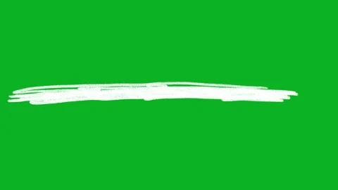 Animated White Crayon Horizontal Brush Line Highlight Green Screen Stock Footage 343247849