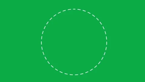 Animated white dashed circle drawing on green screen background for video editin Stock Footage 332067185