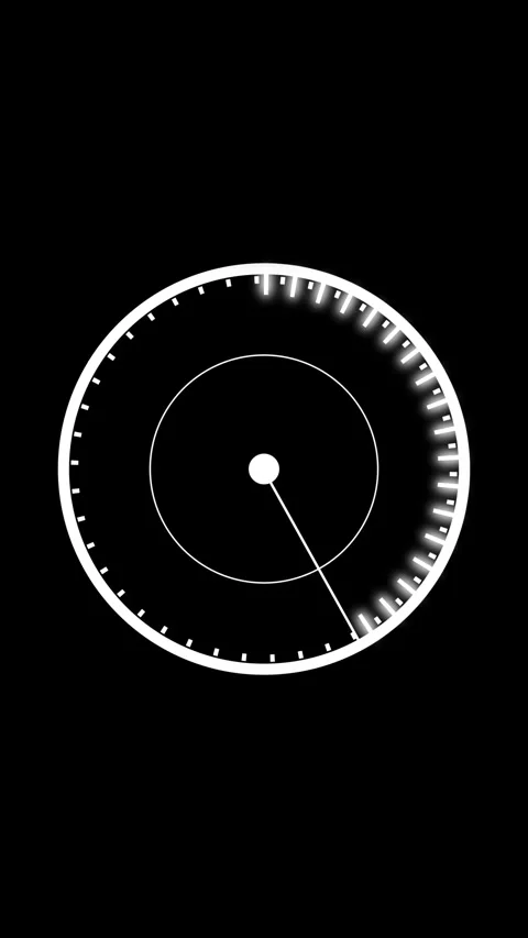 Animated white dial with pointer smooth rotating modern digital gauge motio.. Video stock 321723017