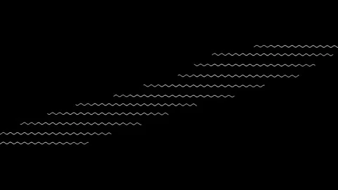 Animated white distorted lines on black background for intro. 4k resolution Stock Footage 256027878