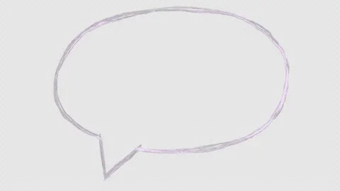 Animated white doodle icon with a talking bubble on a black screen. In Video, Video stock 292762280