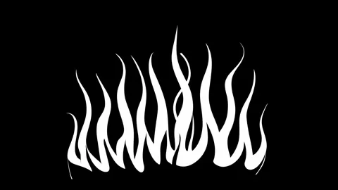 Animated white flame dance on black background  seamless loop Stock Footage 315127295