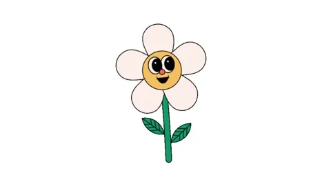 Animated white Flower Motion icon background animated, logo symbol, social media Stock Footage 245640273
