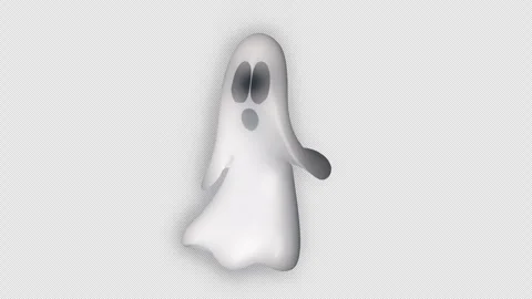 Animated white ghost character dancing on transparent background  Stock Footage 341396299