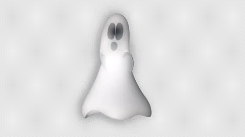 Animated white ghost character dancing on transparent background 스톡 동영상 342238028