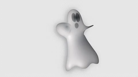 Animated white ghost character dancing on transparent background 스톡 동영상 342238401