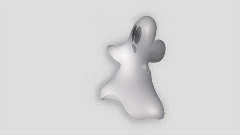 Animated white ghost character dancing on transparent background 스톡 동영상 342239473