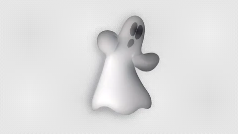 Animated white ghost character dancing on transparent background Stock-Footage 342240136