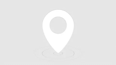 Animated white GPS location pointer and locator icon on transparent background Video stock 282053734