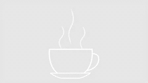 Animated white icon of a coffee cup with evaporating steam. Stock Footage 276747251