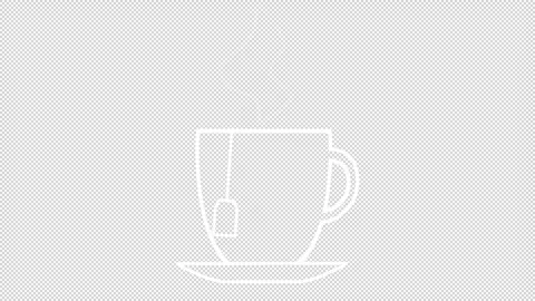Animated white icon of a coffee cup with evaporating steam. Stock Footage 276831249