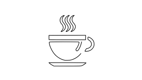 Animated white icon of a coffee cup Vidéo 328962562