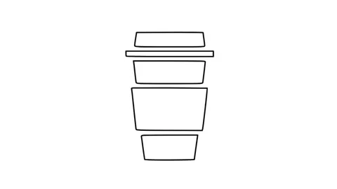 Animated white icon of a coffee cup Vidéo 328962568