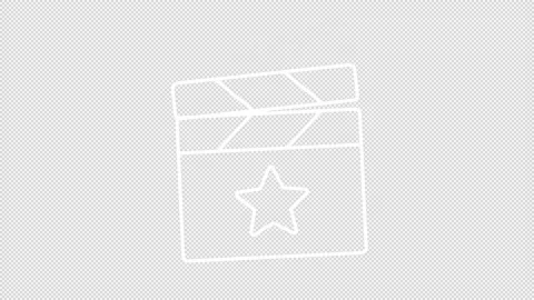 Animated white line clapperboard Stock Footage 238009778
