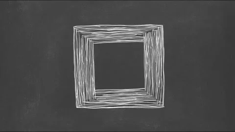 Animated white line frame expanding on chalkboard background  artistic conc.. Stock Footage 314666529