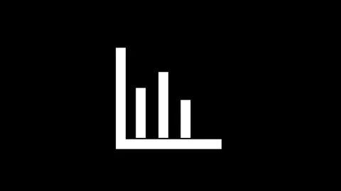 Animated white line graph on black background. Stockbeeldmateriaal 331897767