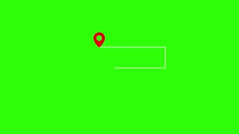 Animated white line showing zigzag route from one red location pin to anoth.. 스톡 동영상 329145127