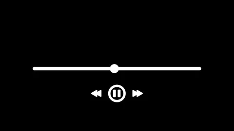 Animated white media player progress bar scrubbing with play pause button l.. Stock Footage 340565163