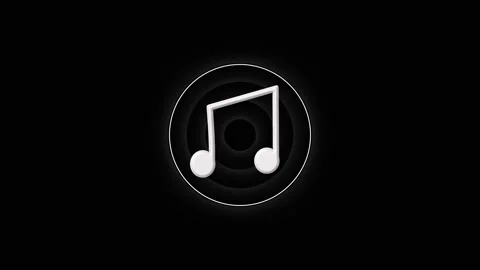 Animated white musical note icon with circular gradient, Audio symbol and m.. Stock Footage 332664226