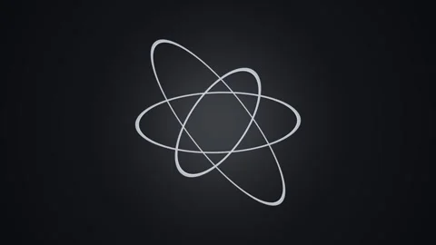 Animated white orbit rings rotating on a dark background motion graphic 스톡 동영상 340348499