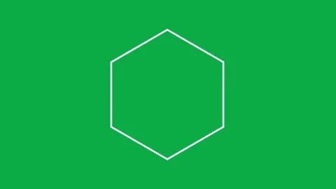 Animated white outline hexagon drawing motion graphic on green screen background Stock Footage 332067129