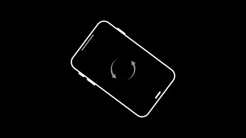 Animated White Outline Icon of a Smart phone with Circular Refresh Arrows o.. 動画素材 337363290
