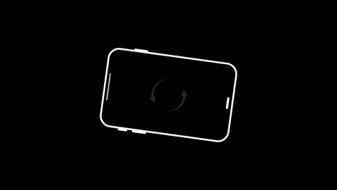 Animated White Outline Icon of a Tablet Displaying a Circular Refresh Arrow.. 動画素材 337363288