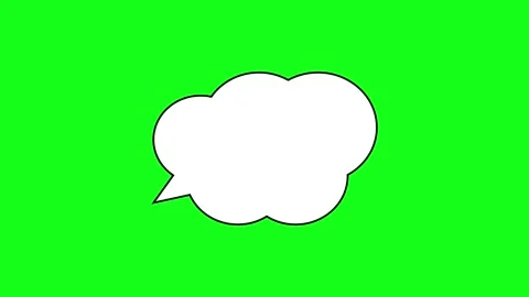 Animated white outlined cloud-shaped speech bubble, chat balloon icon. Chroma Stock Footage 273236282