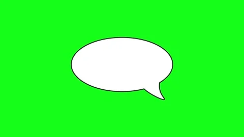 Animated white outlined ellipse-shaped speech bubble, chroma key background Stock Footage 272896289