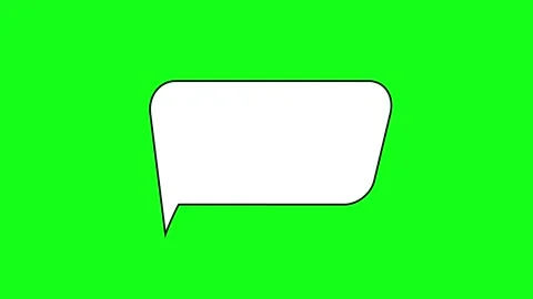 Animated white outlined speech bubble, chat balloon icon. Pictogram, web site Stock Footage 271630393